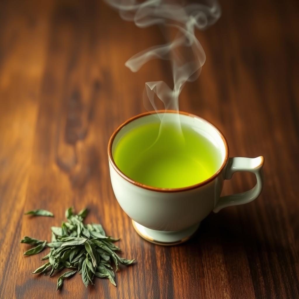 綠茶,含有兒茶素,能提高基礎代謝率
