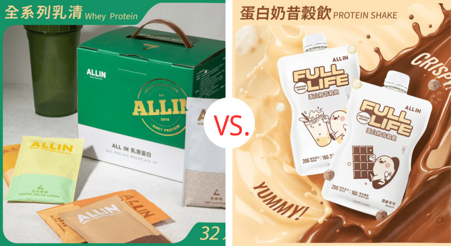 乳清蛋白與代餐奶昔的視覺對比