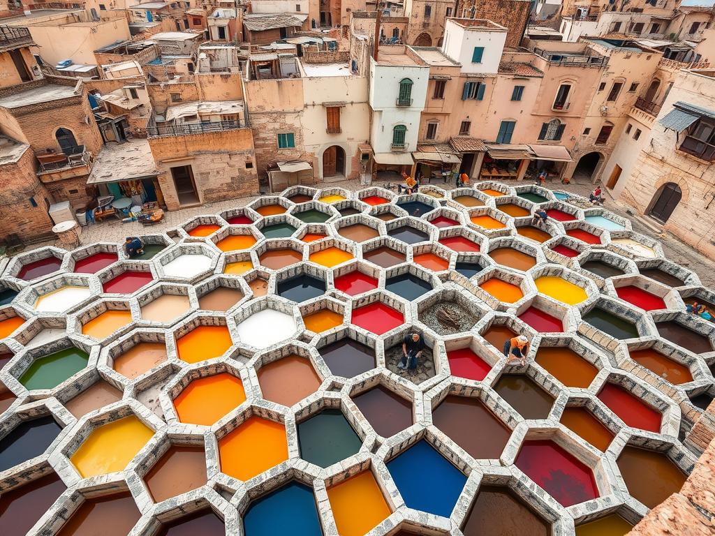 Fes medina with its ancient tanneries, cultural highlight of Morocco itinerary 7 days
