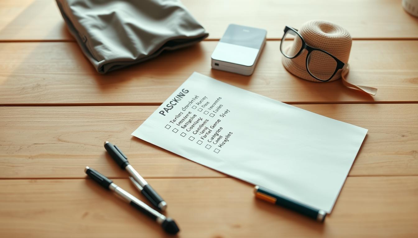 travel packing checklist, essential travel items