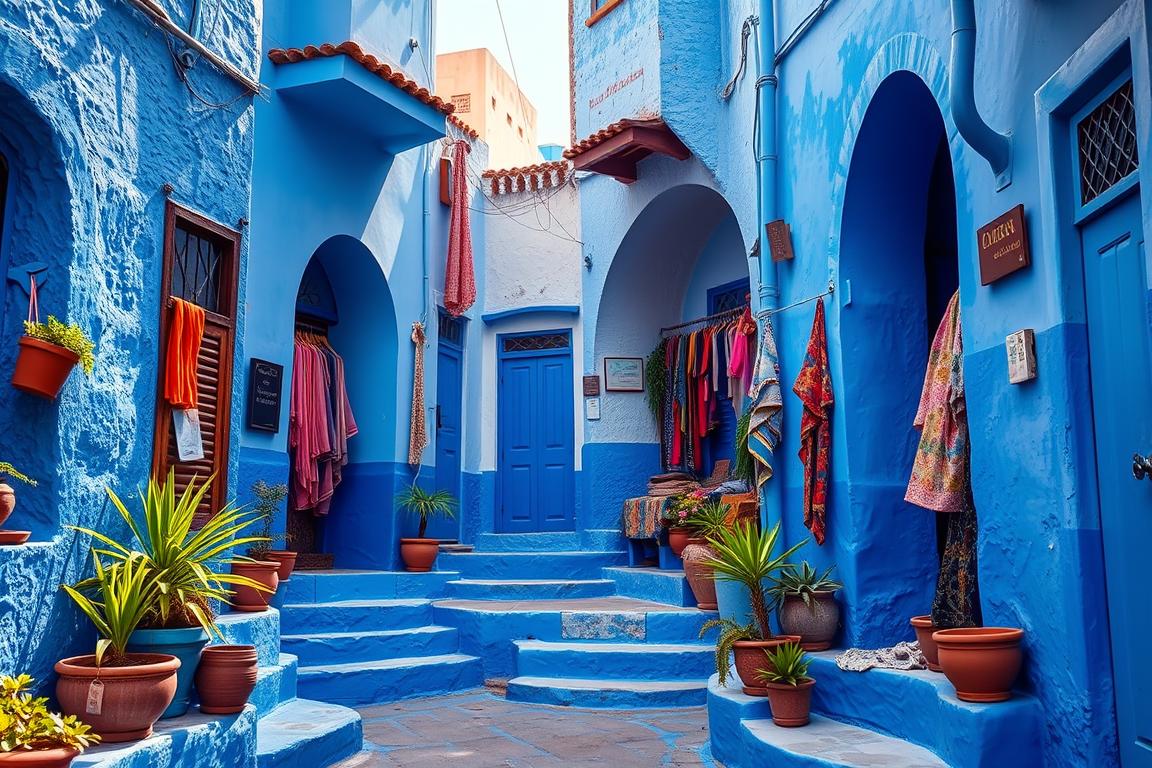 Chefchaouen's famous blue streets and buildings, perfect ending to Morocco itinerary 7 days