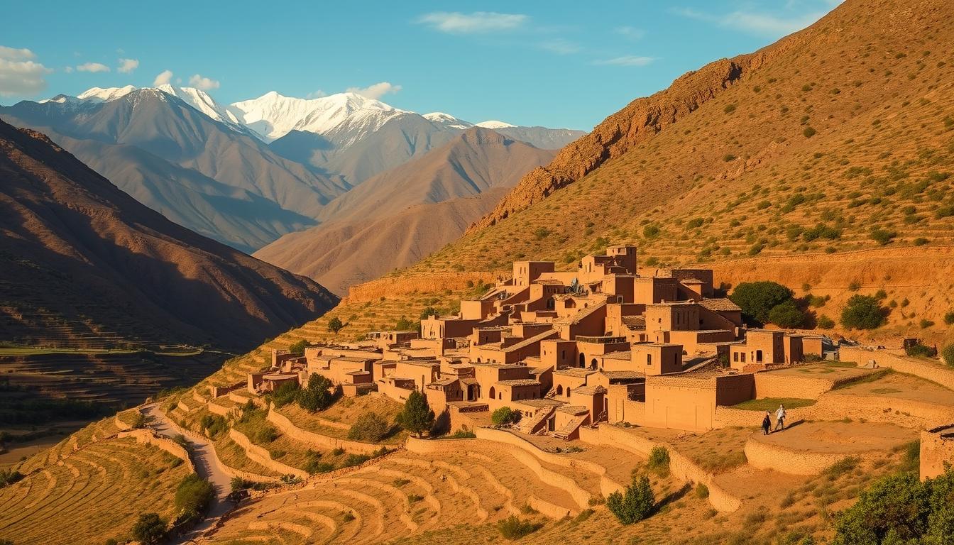 Traditional Berber village nestled in the Atlas Mountains of Morocco - unforgettable experiences in Morocco