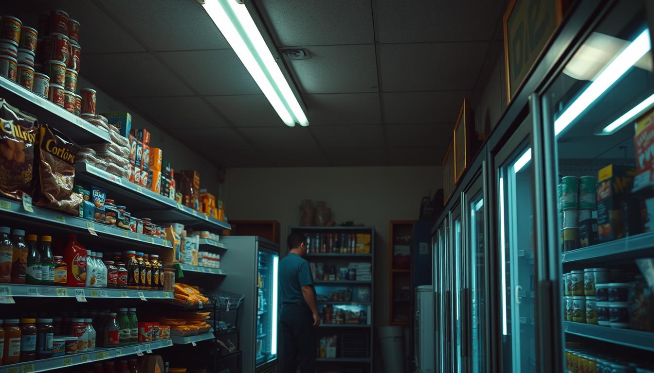 A dimly lit convenience store, its fluorescent lights casting an eerie glow across the aisles. A weary night-shift worker carefully inspects the expiry dates on packaged foods, ensuring freshness and safety for late-night customers. The shelves are stocked with a variety of snacks, beverages, and essentials, each item meticulously organized. The scene is punctuated by the low hum of the refrigerators and the soft shuffling of the worker's footsteps. The atmosphere conveys a sense of vigilance and a commitment to providing a safe, reliable experience for those seeking sustenance in the wee hours of the night.
Food Open Near Me