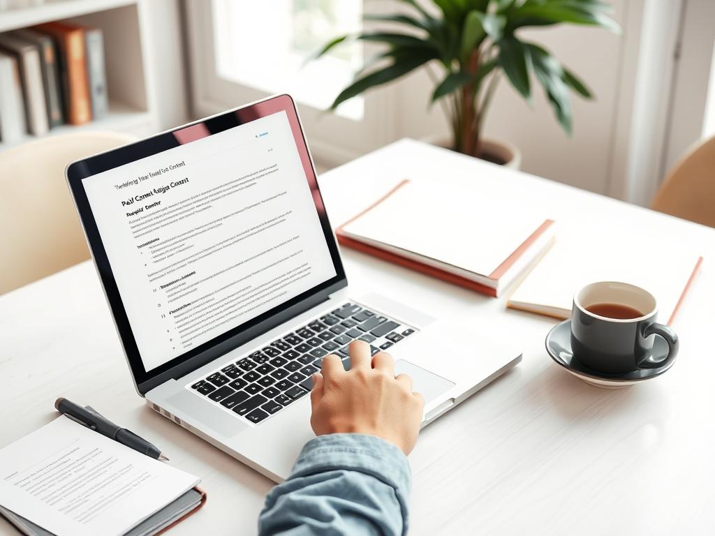 Freelance writer working on paid content assignment