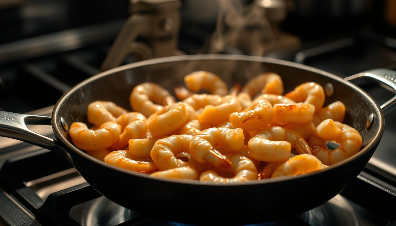 stovetop reheating prawns
