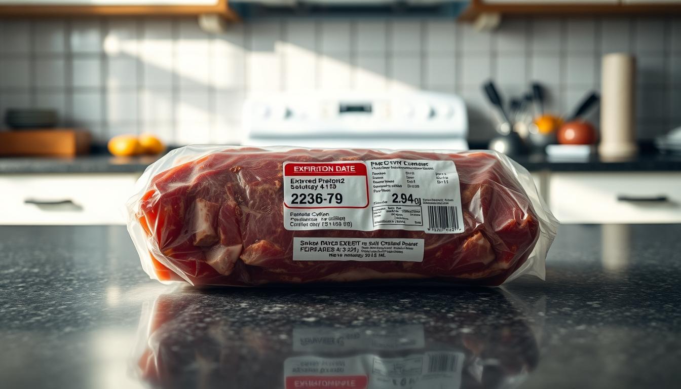 Checking frozen meat expiration signs