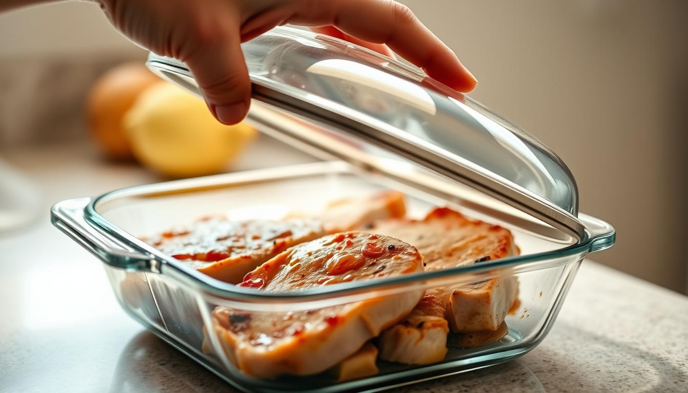 reheating frozen pork chops