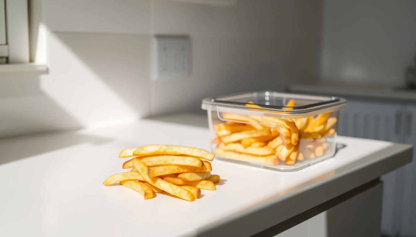 best way to store cooked french fries