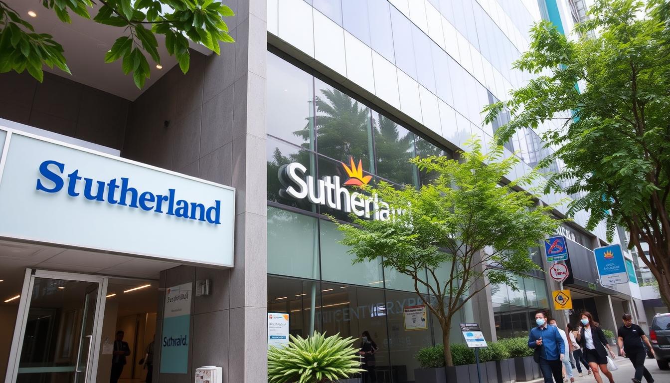 Sutherland Global Services Philippines office in Quezon City with corporate exterior and professional environment