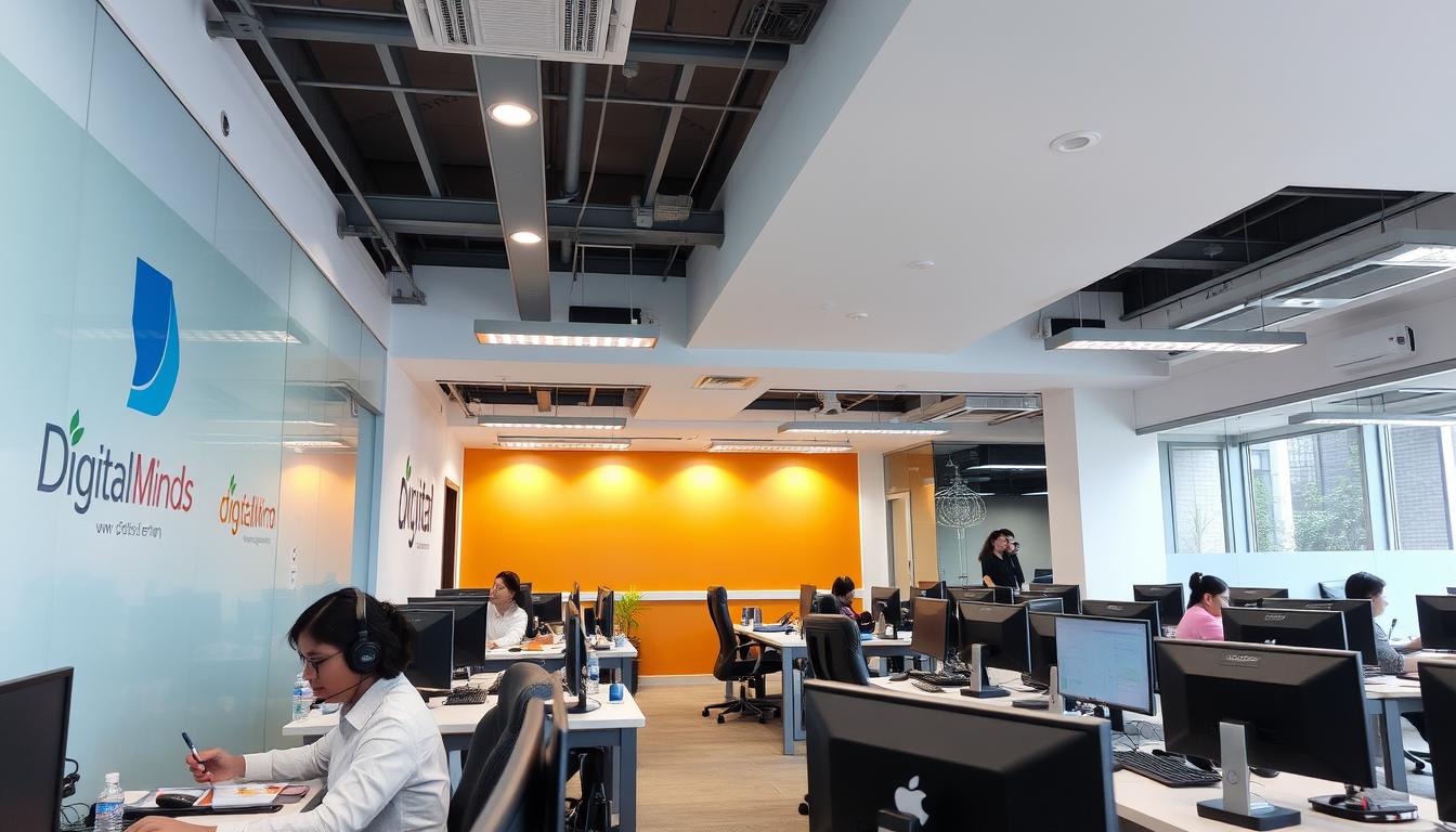 Digital Minds BPO office in Quezon City with modern workspace and customer service representatives