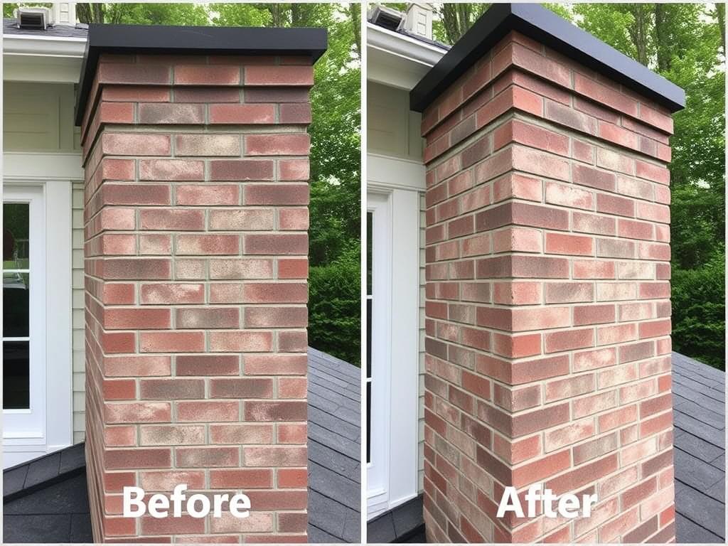 Modern home chimney tuckpointing in Franklin