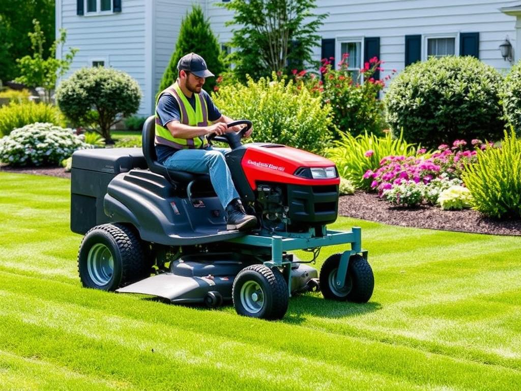Professional lawn mowing service in Acton, MA by JC Landscape