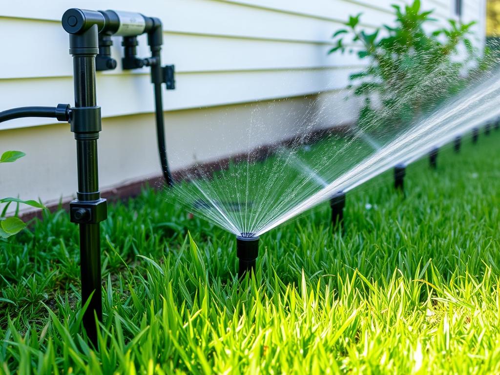 Irrigation system installation in Medfield, MA lawn