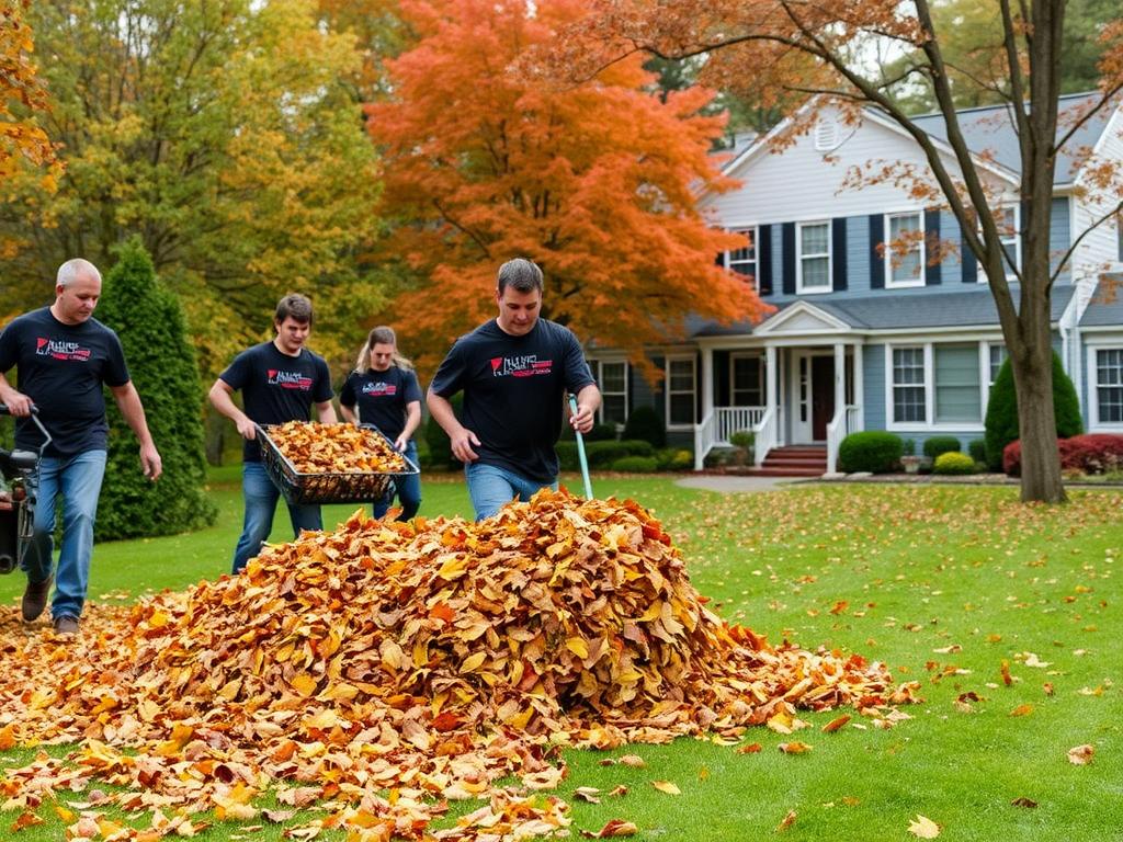 Seasonal lawn care services in Sudbury, MA including fall cleanup