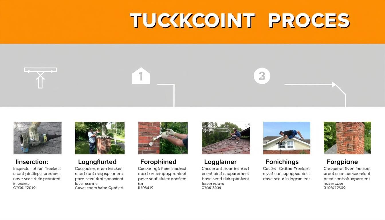 Step-by-step chimney tuckpointing process in Franklin, MA