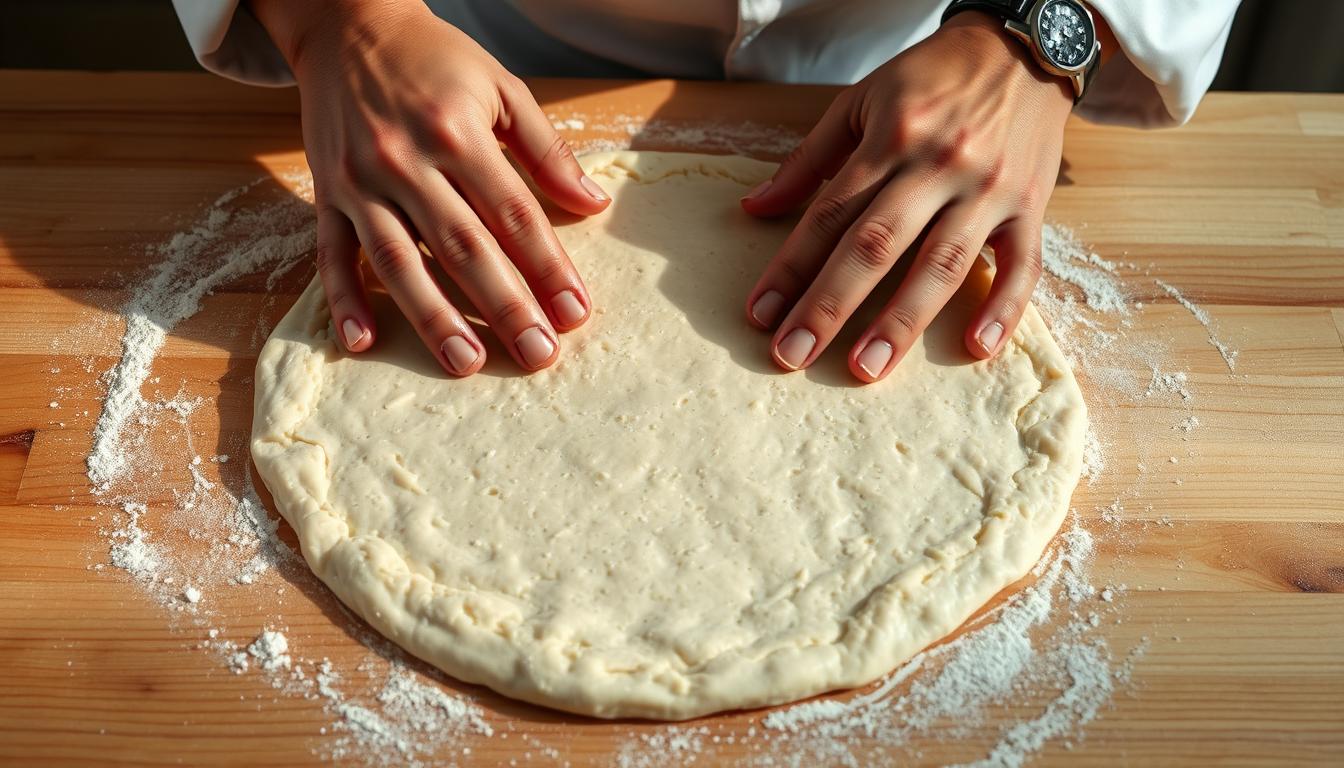 Shaping Chicken Pizza Crust
