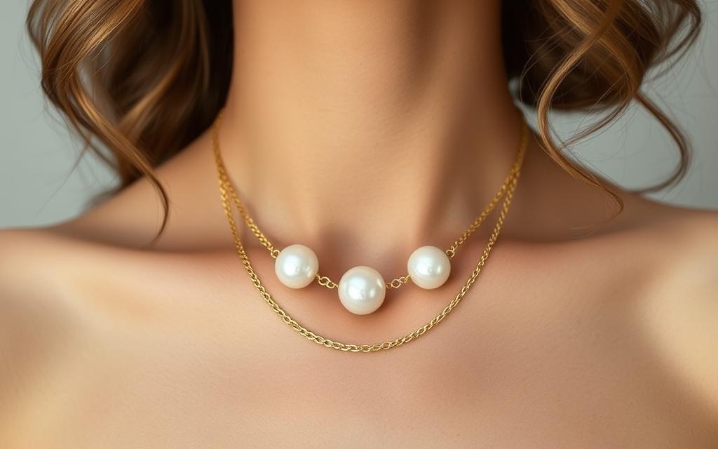 gold freshwater pearl necklace