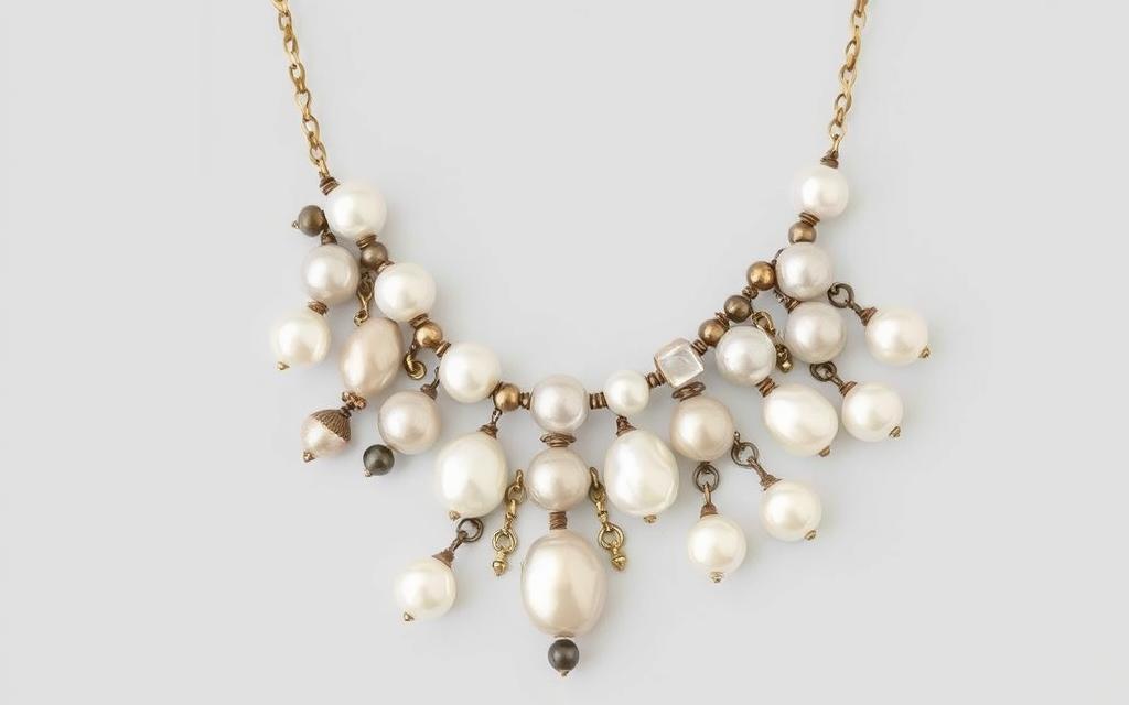 Modern freshwater pearl statement necklace