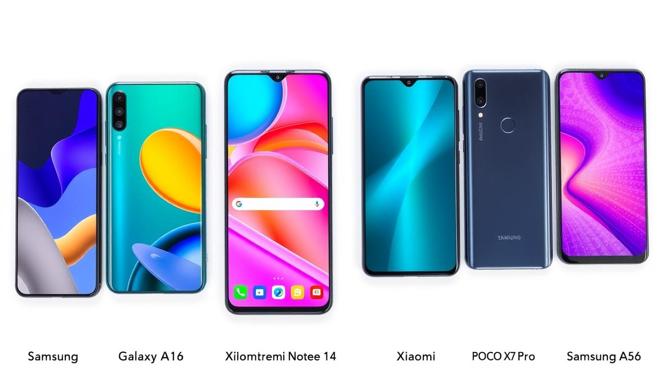 Comparação dos melhores celulares bom e barato de 2025 lado a lado