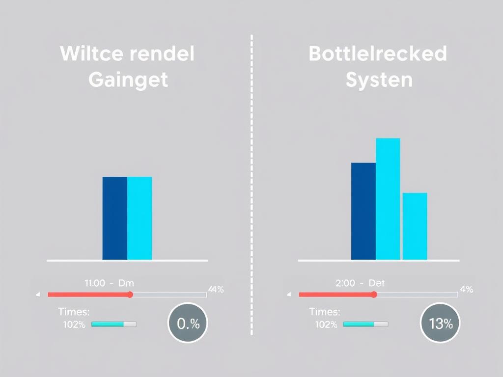 Video rendering time comparison with balanced vs bottlenecked system