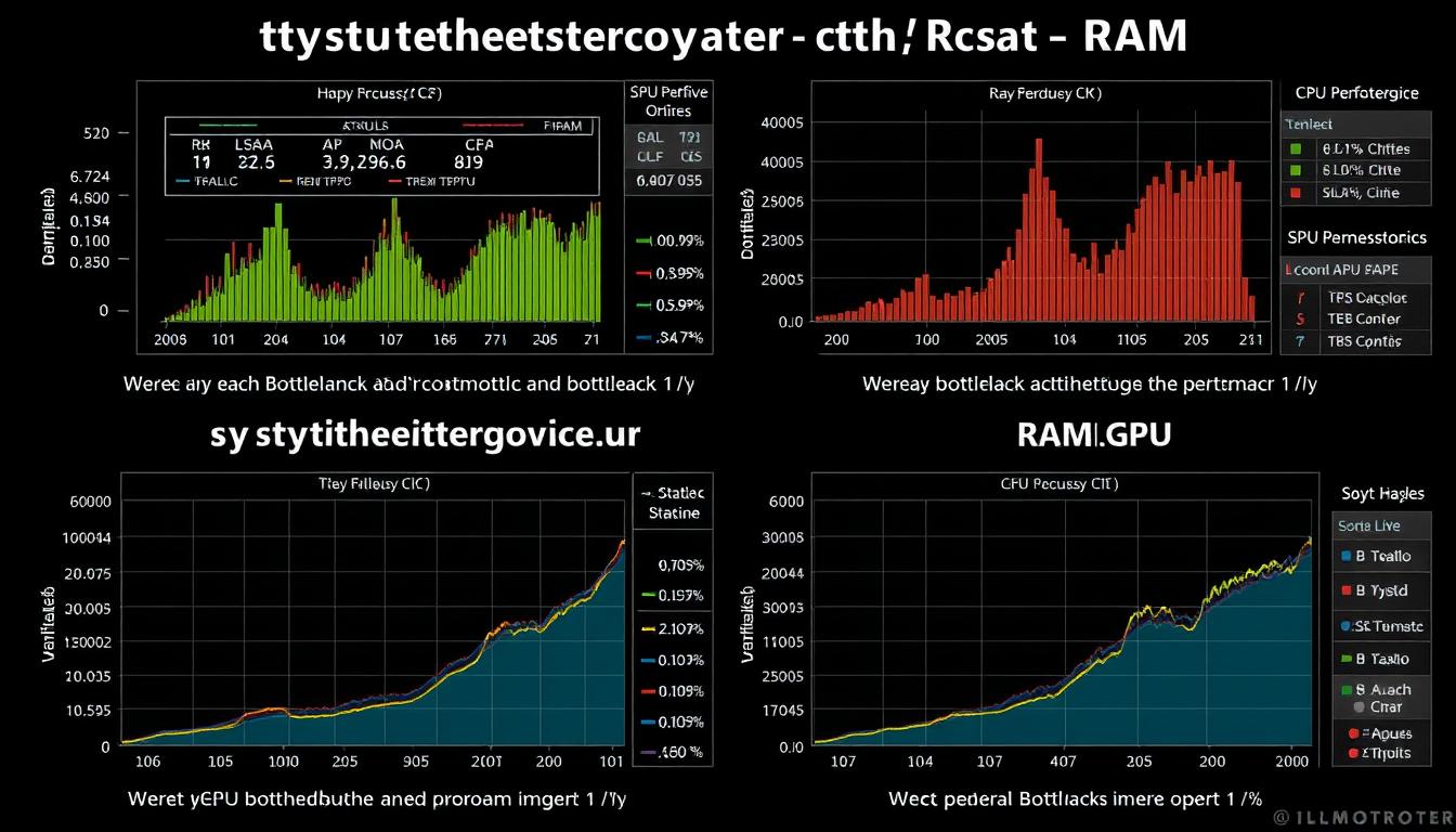 Different types of bottlenecks affecting system performance in various scenarios