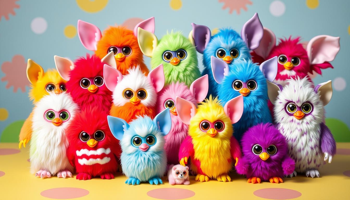 Image of various Furby generations