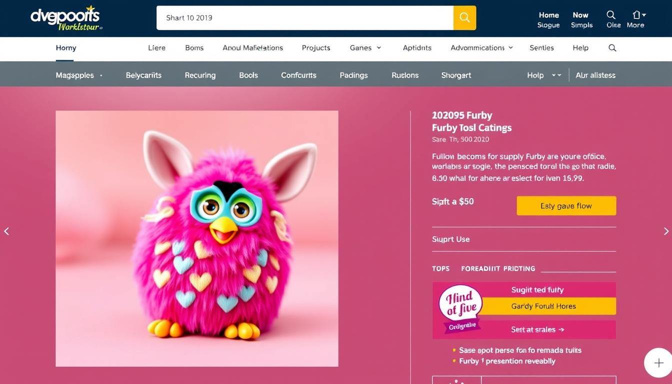 Image of a Furby being sold online