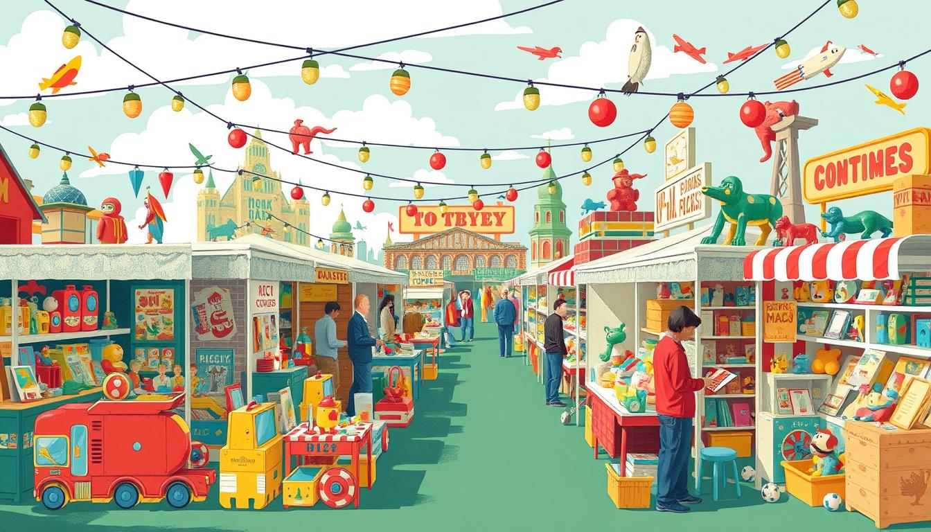 Image of various vintage toy marketplaces
