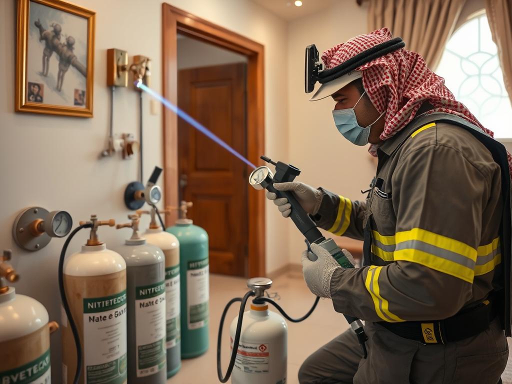 استخدام تقنية غاز النيتروجين للكشف عن تسربات المياه في الرياض
