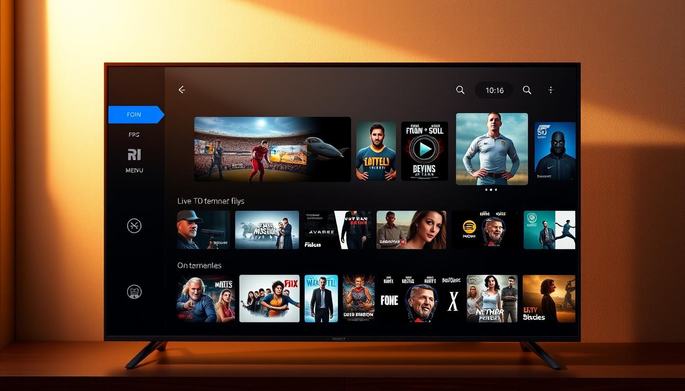 A high-resolution, detailed image of the ProCaja IPTV interface, showcasing its modern and intuitive design. The foreground features the main menu with clear categories and icons, highlighting the platform's comprehensive content offerings. The middle ground depicts a selection of popular live TV channels and on-demand movies, presented in a sleek and organized layout. The background subtly blends a soft, natural gradient that evokes a sense of quality and professionalism. The entire scene is illuminated by warm, directional lighting that casts subtle shadows, creating depth and dimensionality. The overall mood is one of refinement, accessibility, and technical expertise, perfectly reflecting the section's title "ProCaja IPTV: La alternativa con mejor soporte técnico".