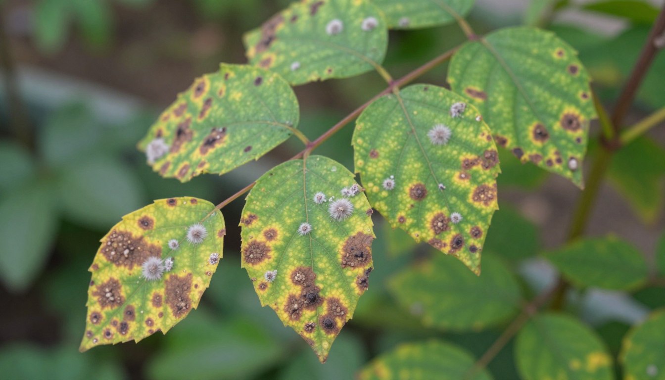 أعراض الفطريات على الأوراق