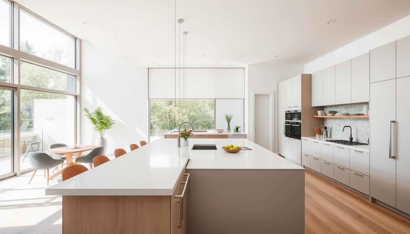 cocina con zona de trabajo integrada
