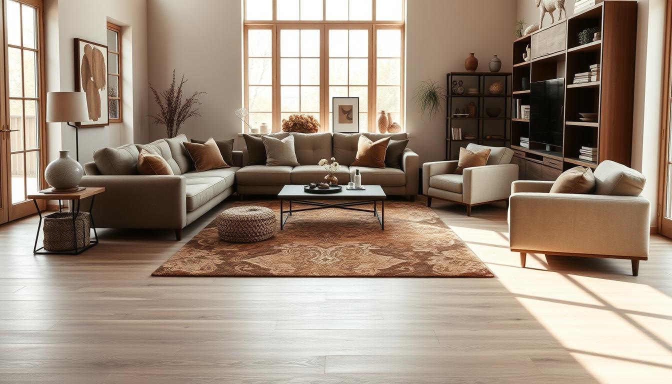 diseño de interiores con tonos tierra