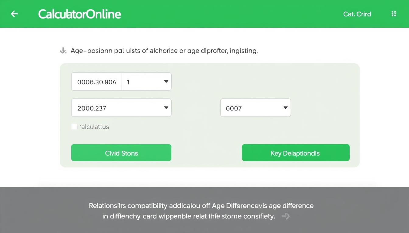 Screenshot of Calculator Online's age difference calculator with multiple features