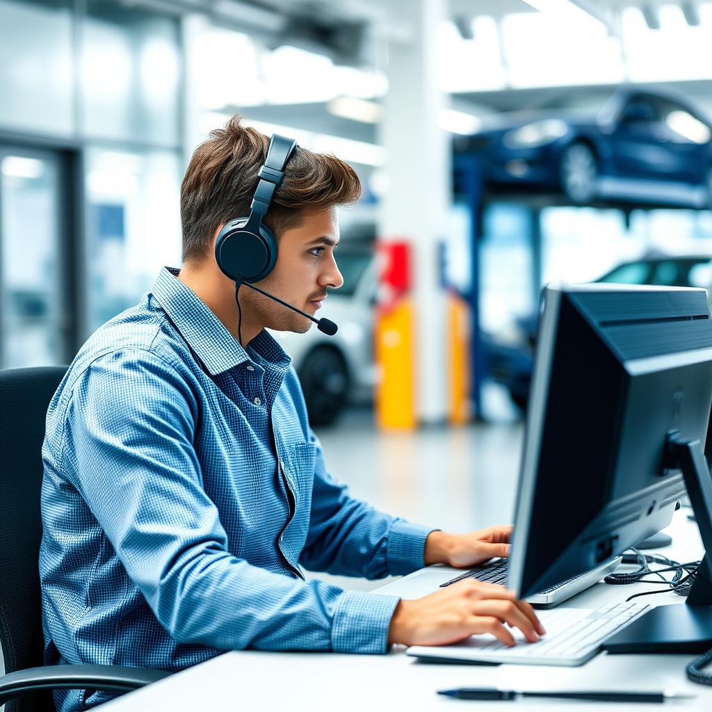Bdc Specialist Handling Service Department Calls For Car Dealership