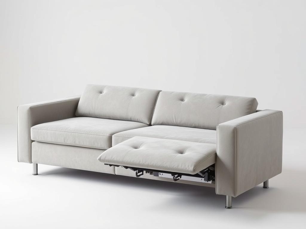 Sofá retrátil Speciale Home em tecido suede cinza para salas pequenas