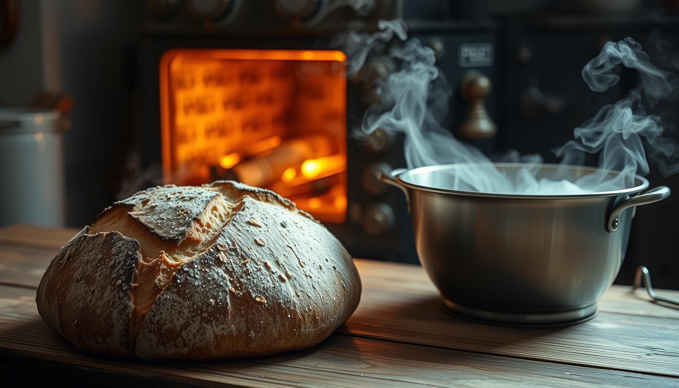 sourdough baking with steam