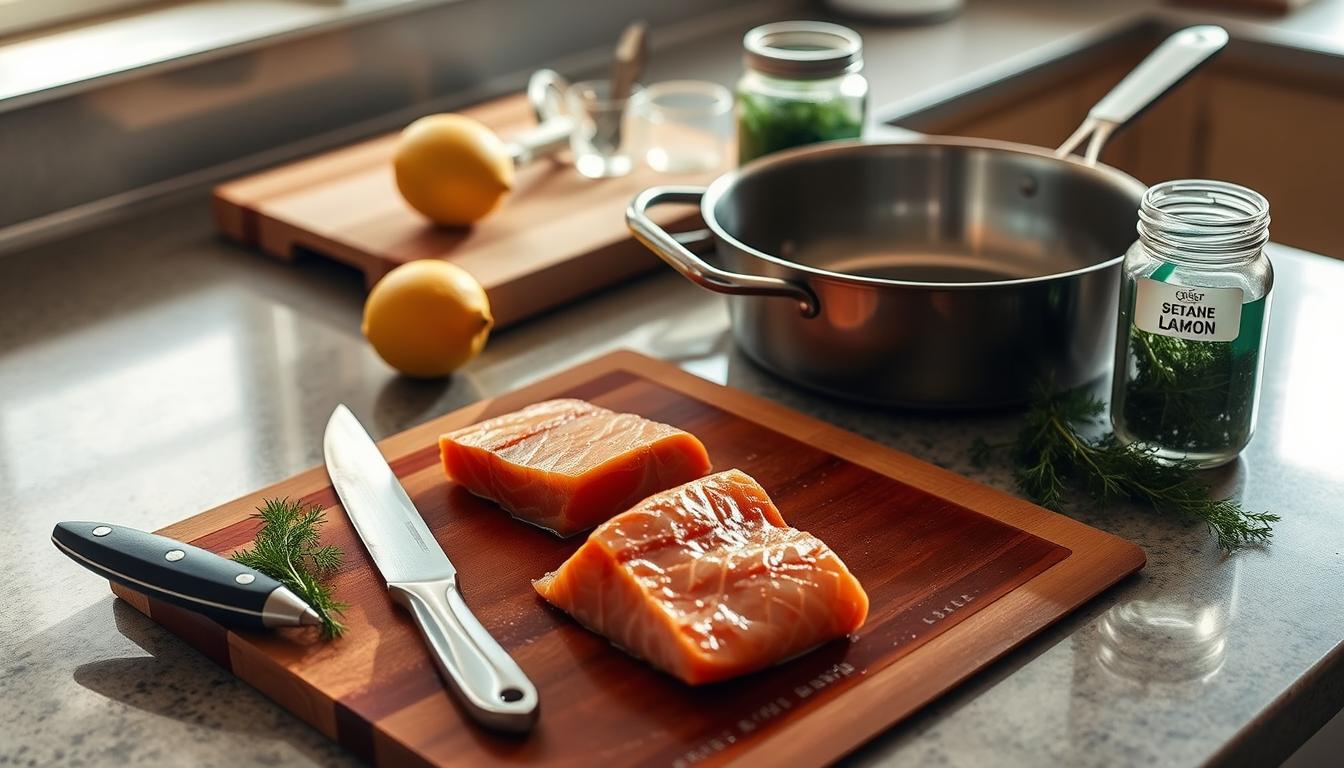 kitchen equipment for cooking salmon