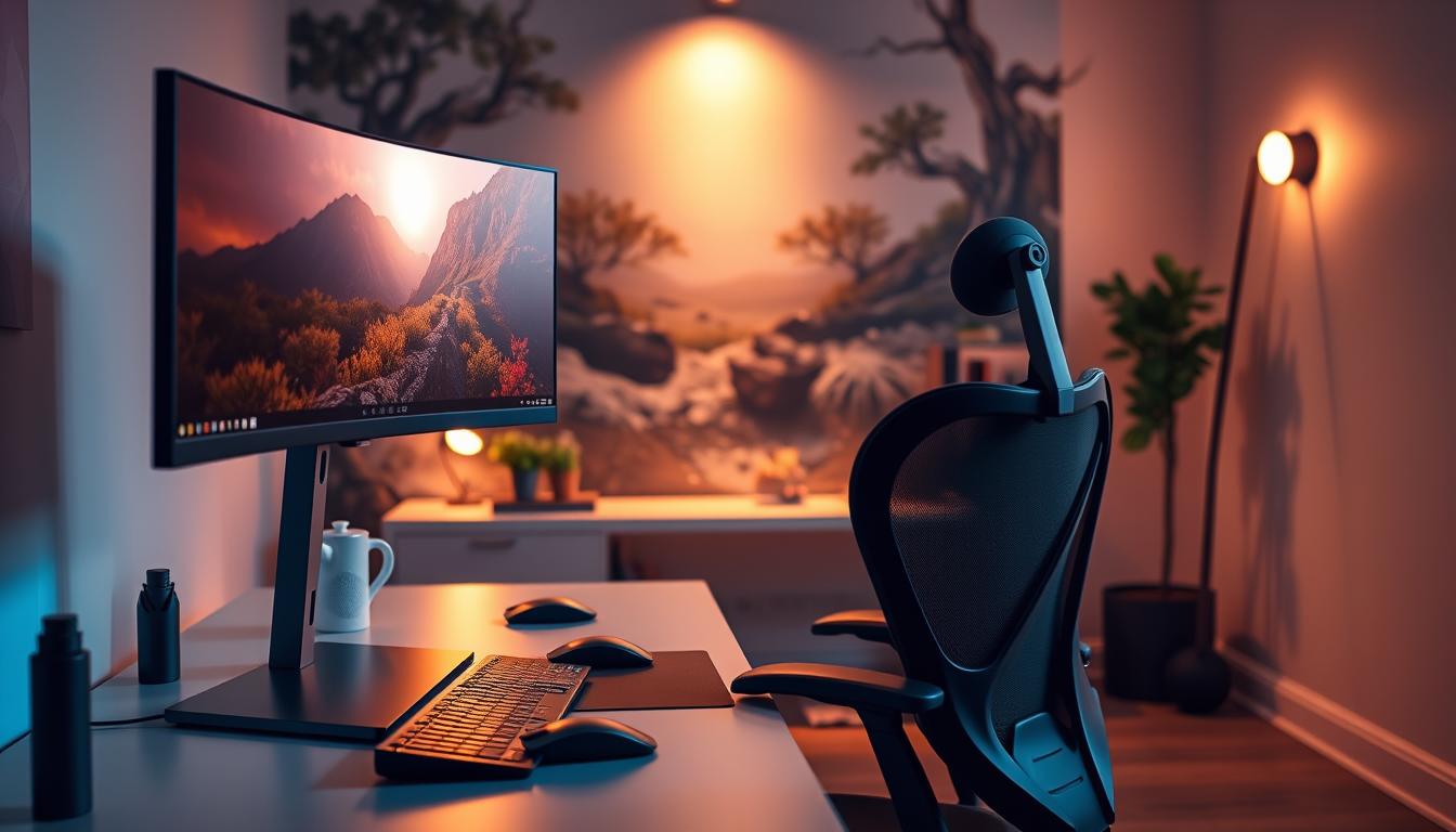 ergonomic battlestation setup for technology and health