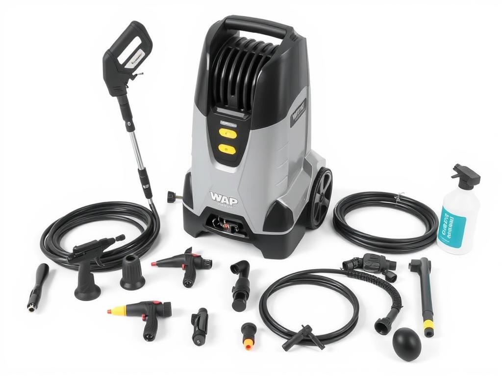 Lavadora de alta pressão semi profissional WAP Extreme Turbo 2800 com seus acessórios