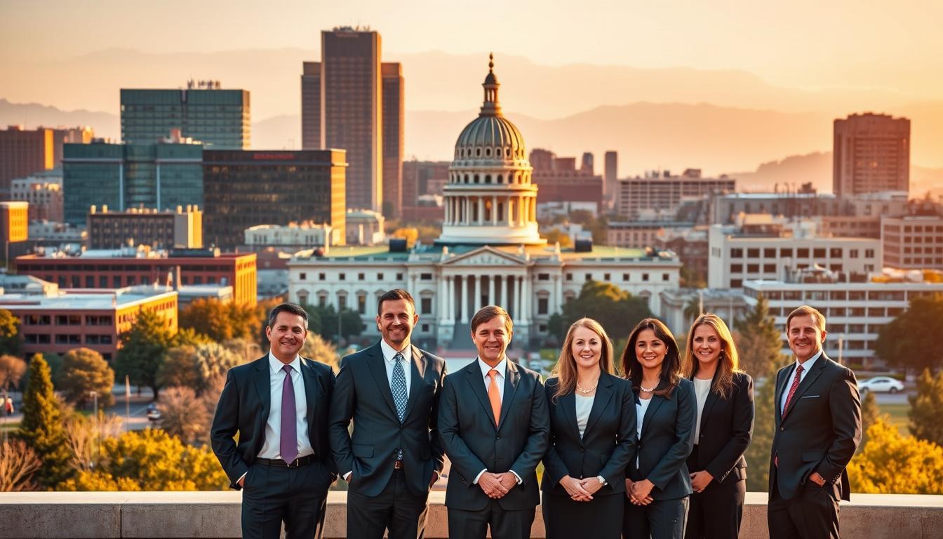 A vibrant cityscape of downtown Sacramento, California, with the iconic state capitol building in the background. In the foreground, a group of professional-looking individuals in business attire, representing personal injury attorneys, stand confidently, conveying their expertise and dedication to their clients. The scene is bathed in warm, golden afternoon light, creating a sense of approachability and trustworthiness. The composition draws the viewer's attention to the attorneys, who appear poised and ready to advocate for their clients' rights. The overall atmosphere suggests the unique advantages and strengths of the personal injury legal community in Sacramento, setting them apart from other regions in the state.