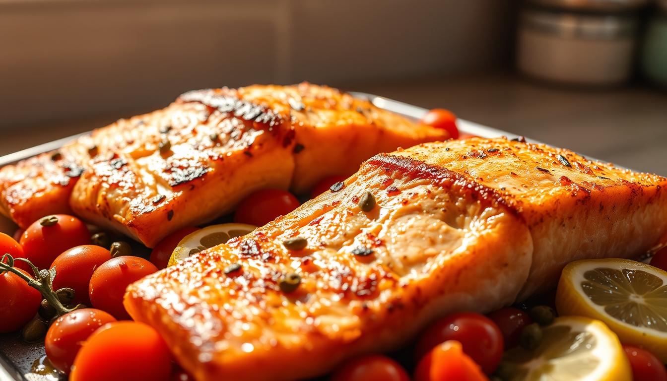 Mediterranean baked salmon filets