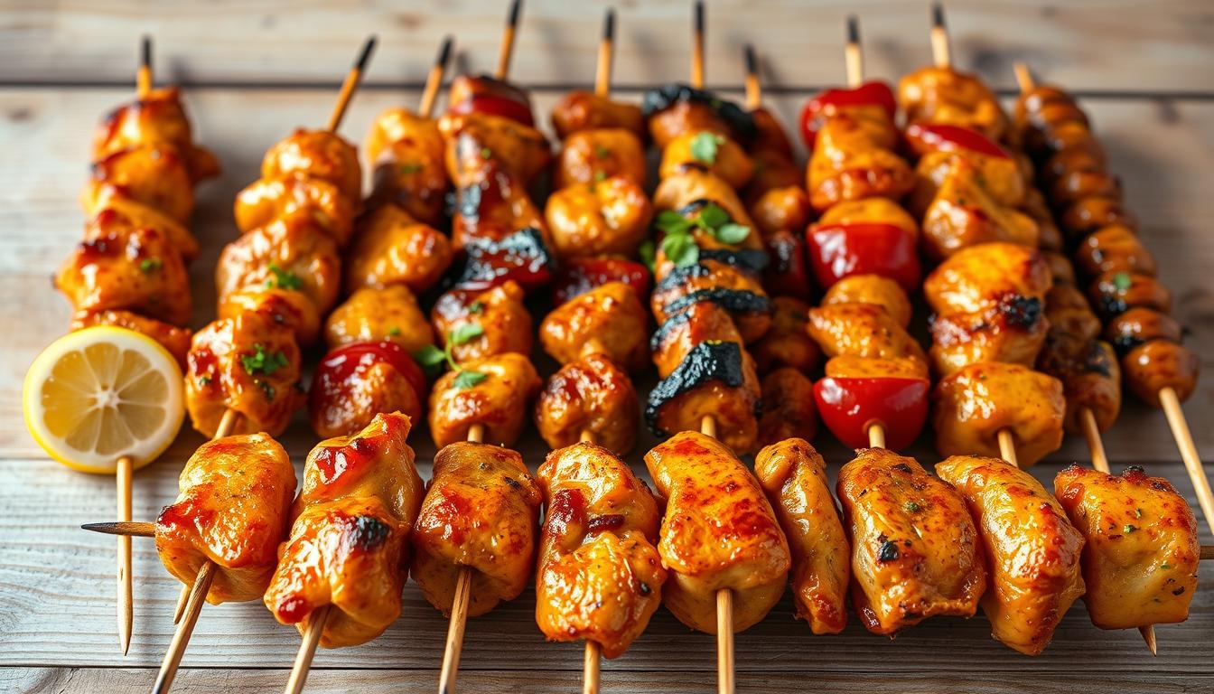 popular variations of chicken skewers