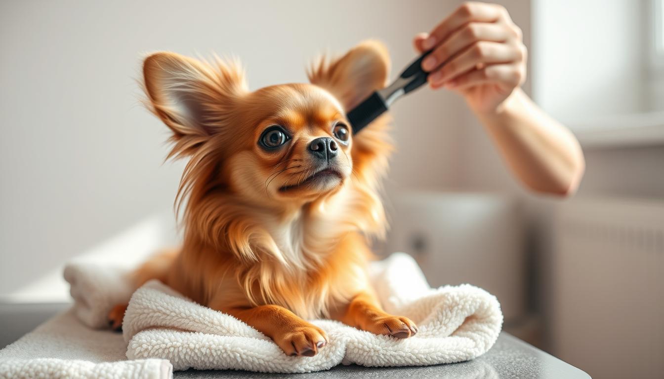 Brown Chihuahua Care Tips Brushing Session