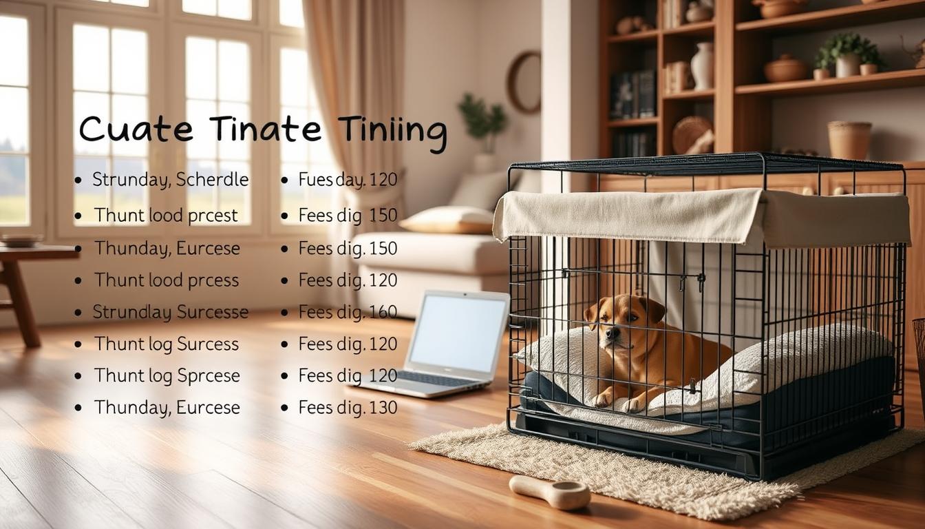 adult dog crate training schedule example