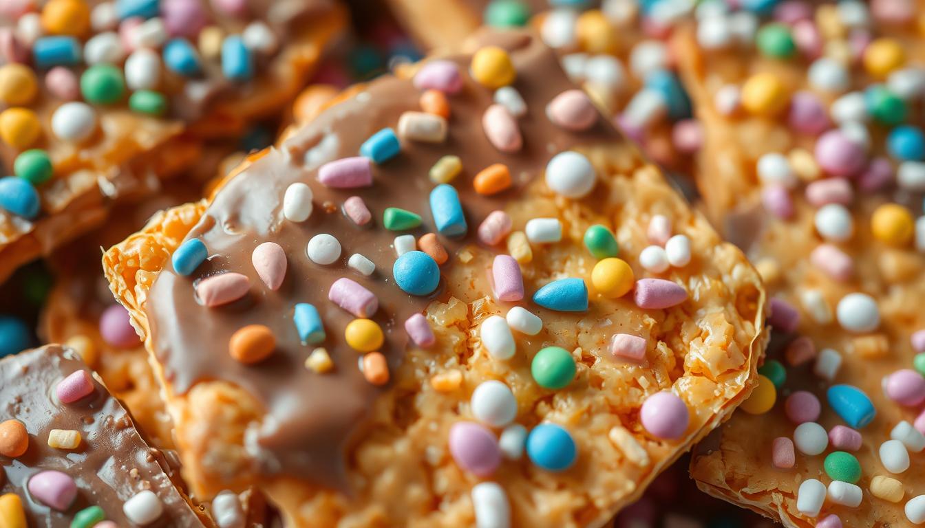 Easter Cracker Bark with sprinkles