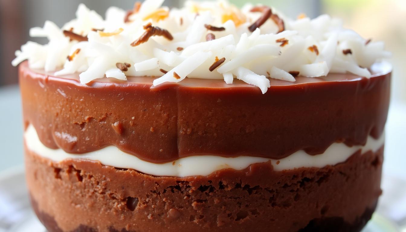 Puding Lapis Coklat Kelapa Muda