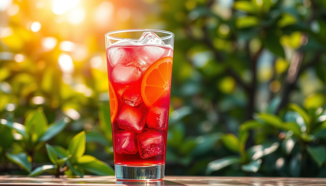 Teh Rosella Dingin dengan Perasan Jeruk, Sejuk dan Bikin Nagih