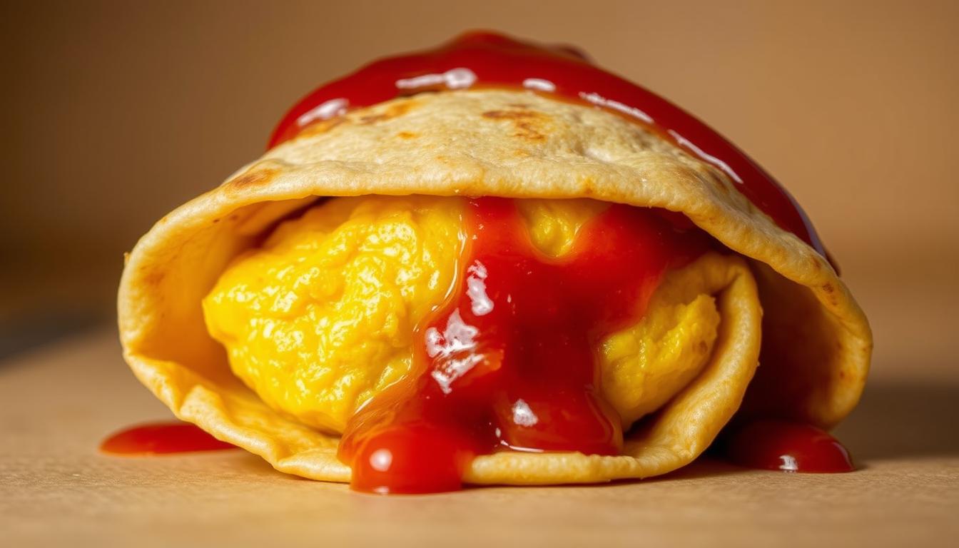 Roti Gulung Telur Dadar dan Saus Tomat Homemade