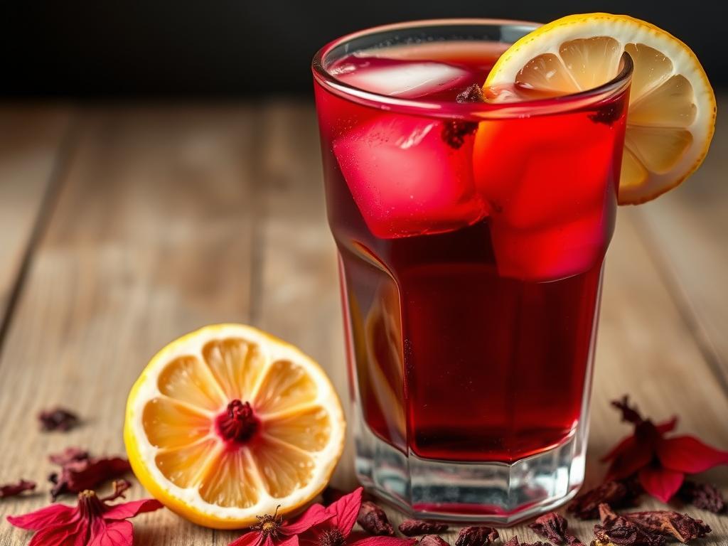 10 Healthy Summer Drinks for Energy and Immunity | Refreshing Recipes | 9 Chilled hibiscus tea with ice and hibiscus flowers